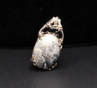 Agate with Black Onyx Pendant #P057 Sterling Silver 925 Black & White
