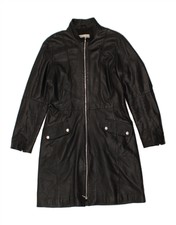 Penny Black Womens Leather Coat Uk 14 Large Black Leather An06