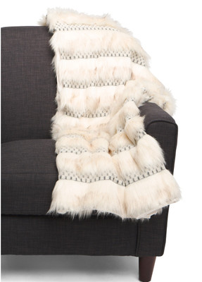 Ivory Faux Fur Throw | Throws