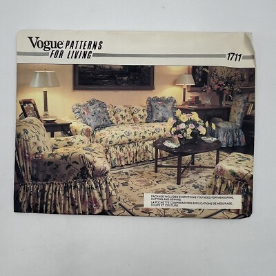 VOGUE Patterns for Living 1711  UNCUT Slipcovers for Furniture
