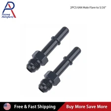2PCS 6AN Male Flare to 5/16" Fuel Rail EFI Fitting Quick-Disconnect Adapter