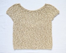 Handmade Handknitted Round York Loose-fit Summer Sweater two-tone knobby yarn