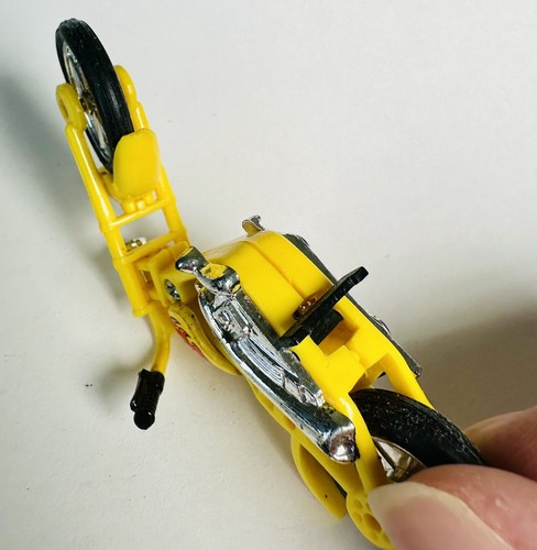 Vintage Yellow Motorcycle Chopper 3” Bike Toy Missing Seat Unbranded - Picture 7 of 7