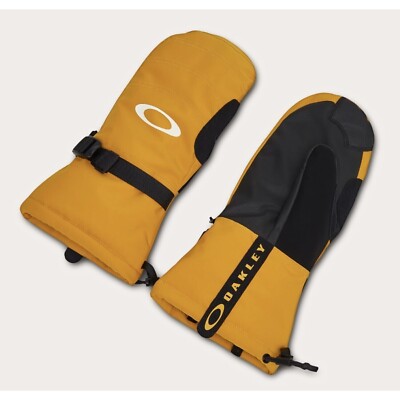 Oakley Powder Ridge Mitt Amber Yellow 10K Mitten Gloves Ski Snowboard New S ...