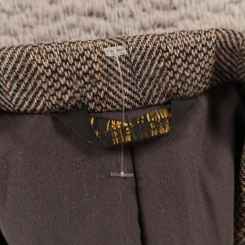VTG Tweed Jacket M Gray Herringbone Barleycorn Herringbone 100% Wool Blazer 42R - Picture 3 of 17