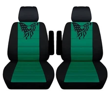 Black Green Bucket Seat Covers - 2 Armrest Covers Fits 95-99 GMC Yukon Eagle