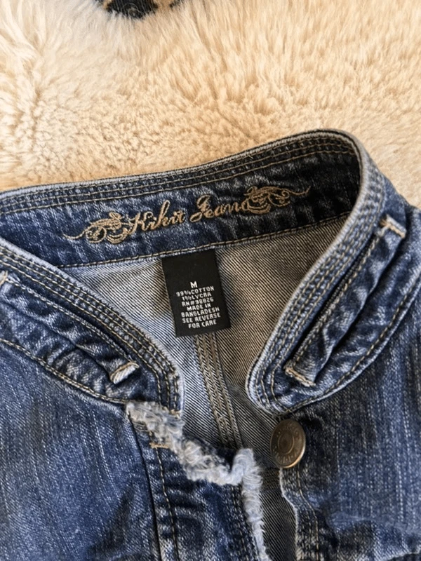 Chaqueta de mezclilla deshilachada Y2K Kikit Jeans M Foto 2 de 4