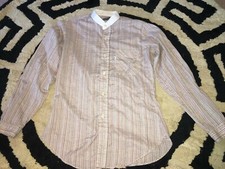 Vtg 1980's Levi's Button Up Long Sleeve White Tab Shirt Plaid Men's Size M