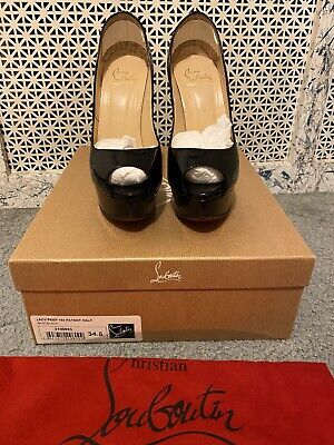 Christian Louboutin Black Lady Peeps 150mm Patent Leather Christian Louboutin Black Lady Peeps 150mm Patent Leather