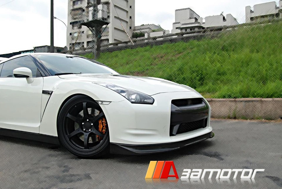 Matte Carbon Fibre M Front Lip Spoiler fits 2009-2011 NISSAN GT-R R35 CBA Bumper Foto 4 de 4
