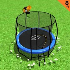 NNEDPE Trampoline 8 ft with Basketball set - Blue