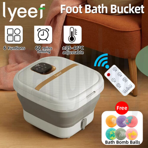 Lyeef Electric Foot Bath Massage Fold Heated Foot Tub Sauna Pediluvium Bucket AU - Picture 1 of 12