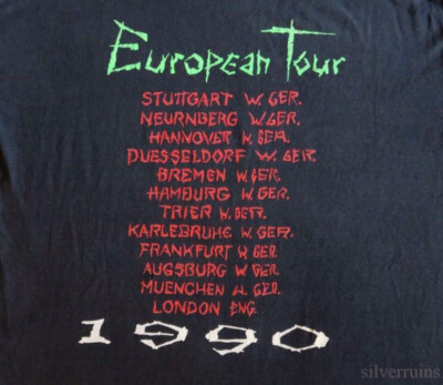 Overkill Vintage T Shirt 1990 European Tour Concert 80's Thrash