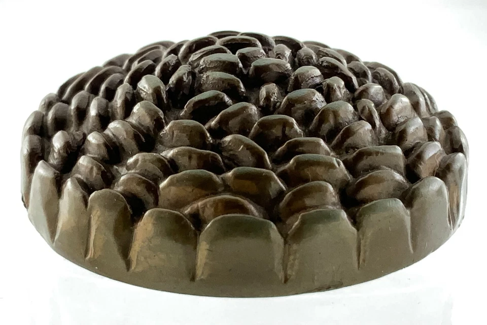 Vintage Molded Plastic Brown Garment Button 1.75in Set of 3 Spiral Pattern 201B - Image 4 of 4