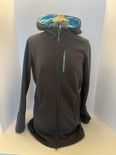 Athleta Zip Up Jacket Sz S Gray And Teal With Stitched Flower Design