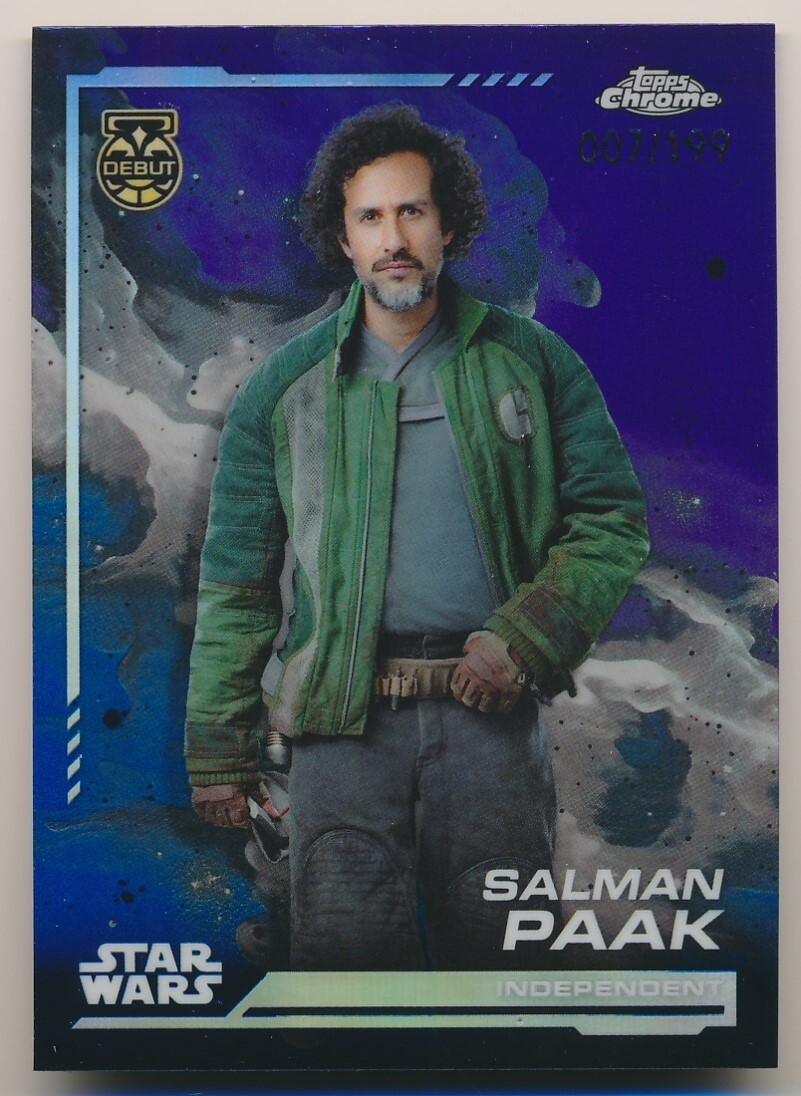 SALMAN PAAK #93 2024 Chrome Star Wars KAMINO AQUA REFRACTOR PURPLE 7/199 DEBUT