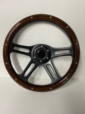 Universal Wood Steering Wheel 4 Spoke 6 Hole 14