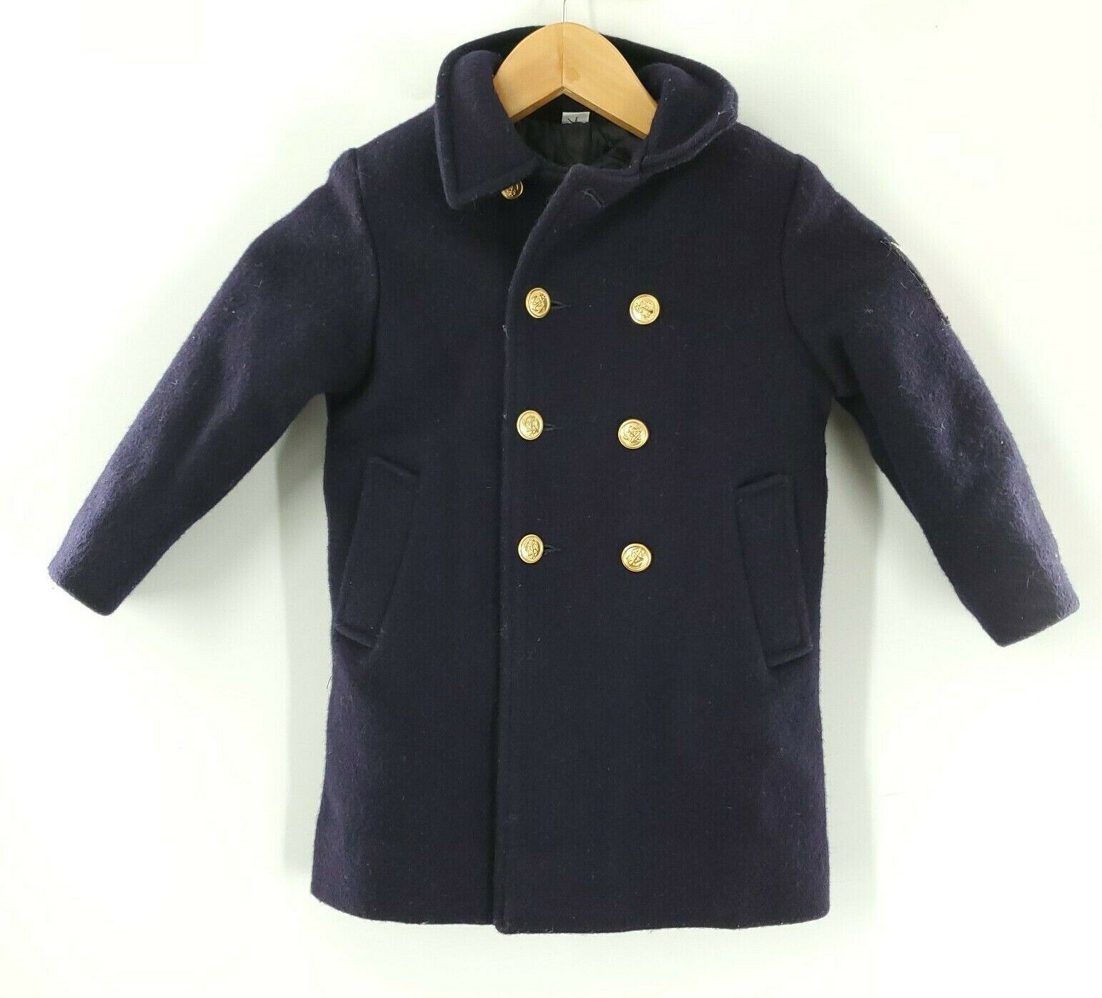 Vintage Fieldston Clothes Girls Blue Button Coat Award-winning store Max 74% OFF T Up Wool Thick