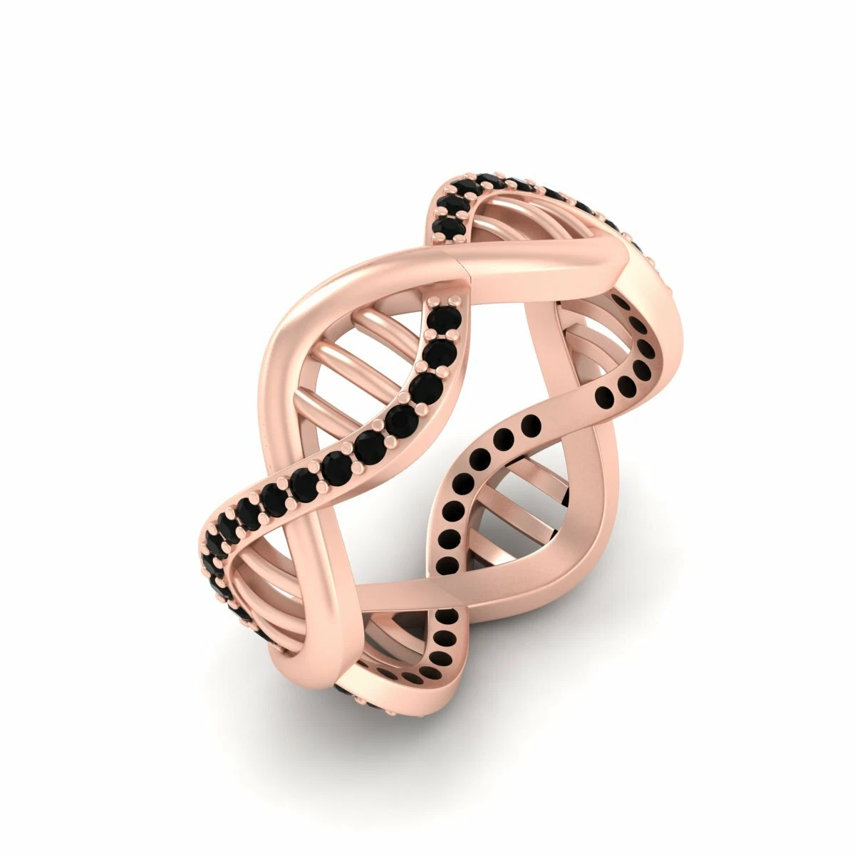 DNA Science Ring 0.40cttw Black Onyx DNA Engagement Ring DNA Helix