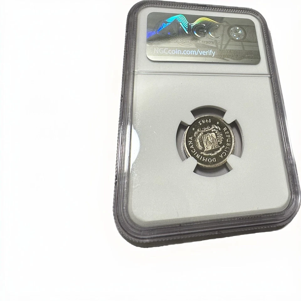 1983 🇩🇴 DOMINICAN REPUBLIC 🇩🇴 10C "TOWER" "PIEFORT" PF-67 UC - Image 3 of 4