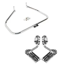 Fit For Harley Softail FL 2000-2017 Engine Guard Crash Bar + Highway Foot Pegs