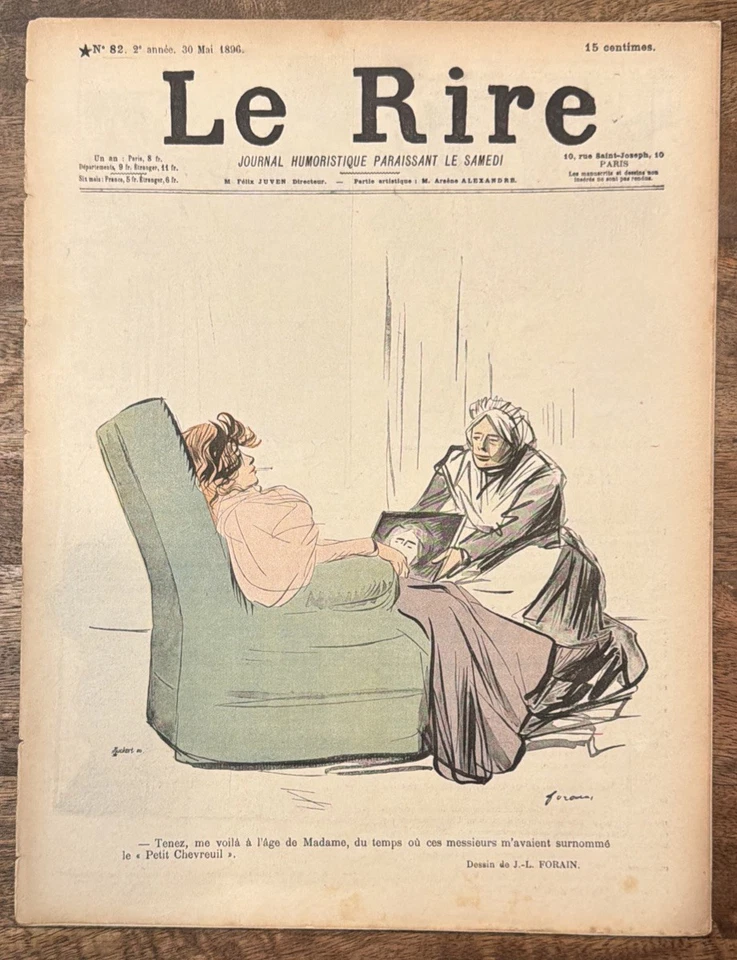 Le Rire Magazine (Fr) - May 30, 1896 - Complete w/ Forain; Jeanniot; Metivet - Image 2 of 4