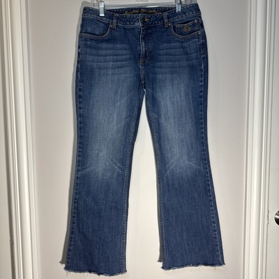 Harley Davidson Jeans Bootcut Flare Blue Denim 1RXT-H-DMC SZ 12 EUC LOW RISE