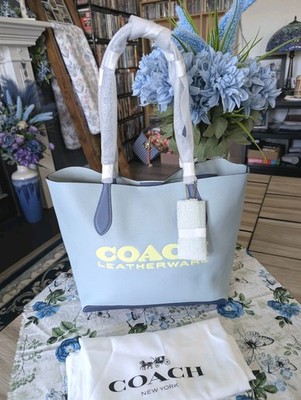 NWT COACH COLOR BLOCK  LEATHER KIA TOTE CA097 AQUA MULTI