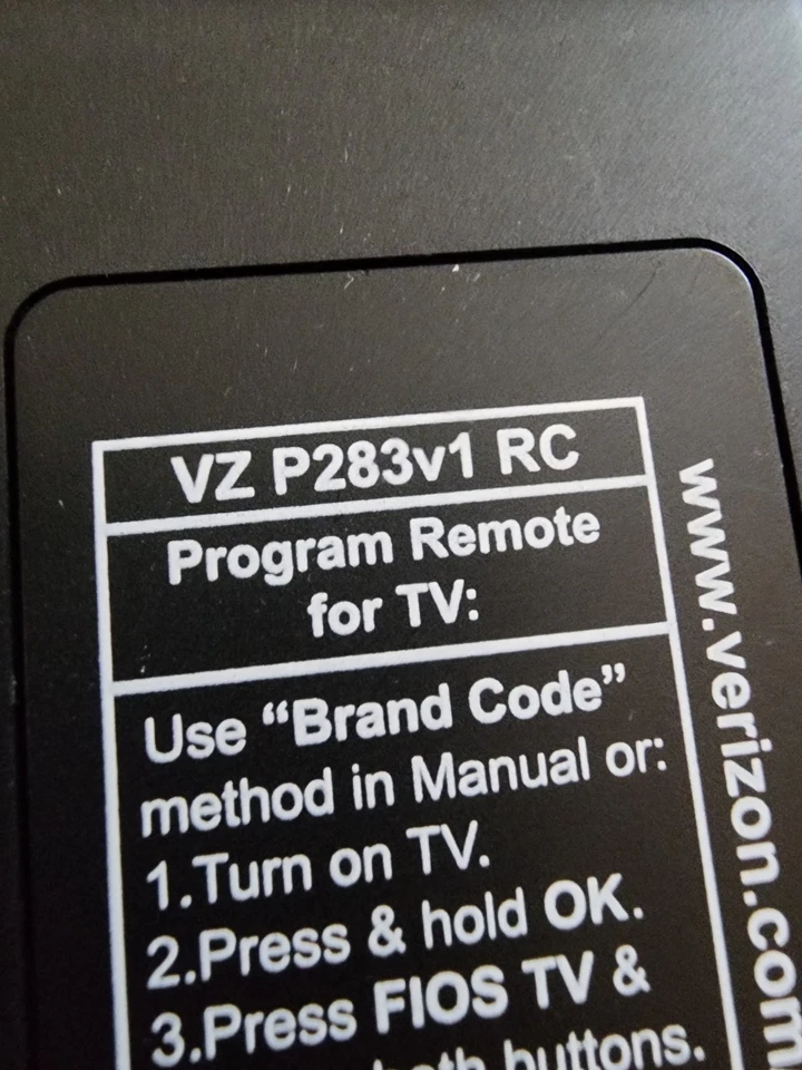 OEM Verizon Fios Big Button VZ P283v1 RC Remote Control - Image 4 of 4