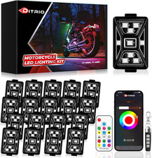 18PCS 5 Sides Full Angle RGB Motorcycle LED Underglow Kit with APP and 2 Remote