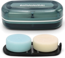 Shampoo Bar Holder Travel Case for Two Bars, Large Soap Container