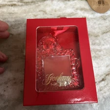 Gorham 3.5” Teddy Bear Picture Frame Crystal Ornament C578 Baby Photo Baby Gift