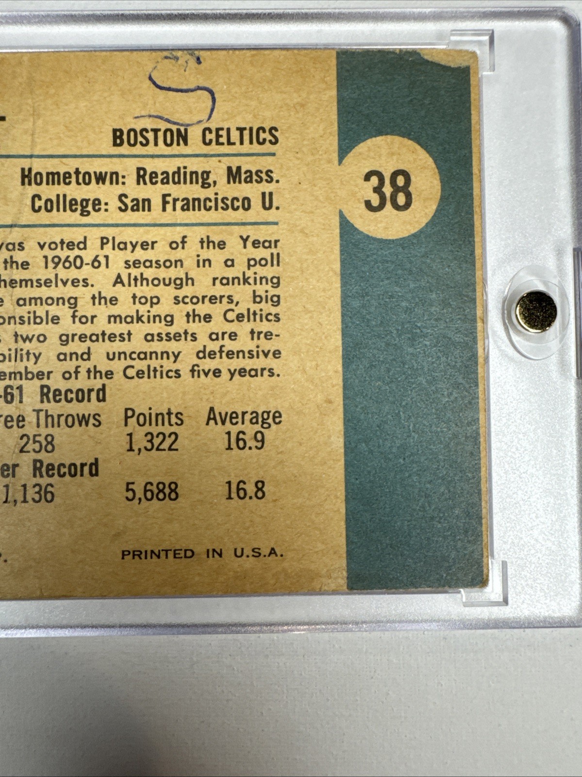 1961-62 Fleer Bill Russell #38 Boston Celtics HOF 🔥 Rare! view 9