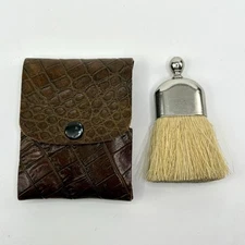 Vtg Small Handheld Whisk Broom Metal Handle Table Crumb Travel Brush Miniature