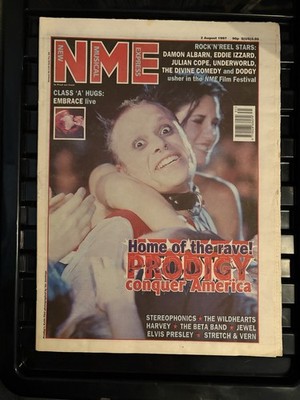 PRODIGY NME MAGAZINE AUGUST 2 1997 - KEITH FLINT COVER + FEATURE INSIDE UK