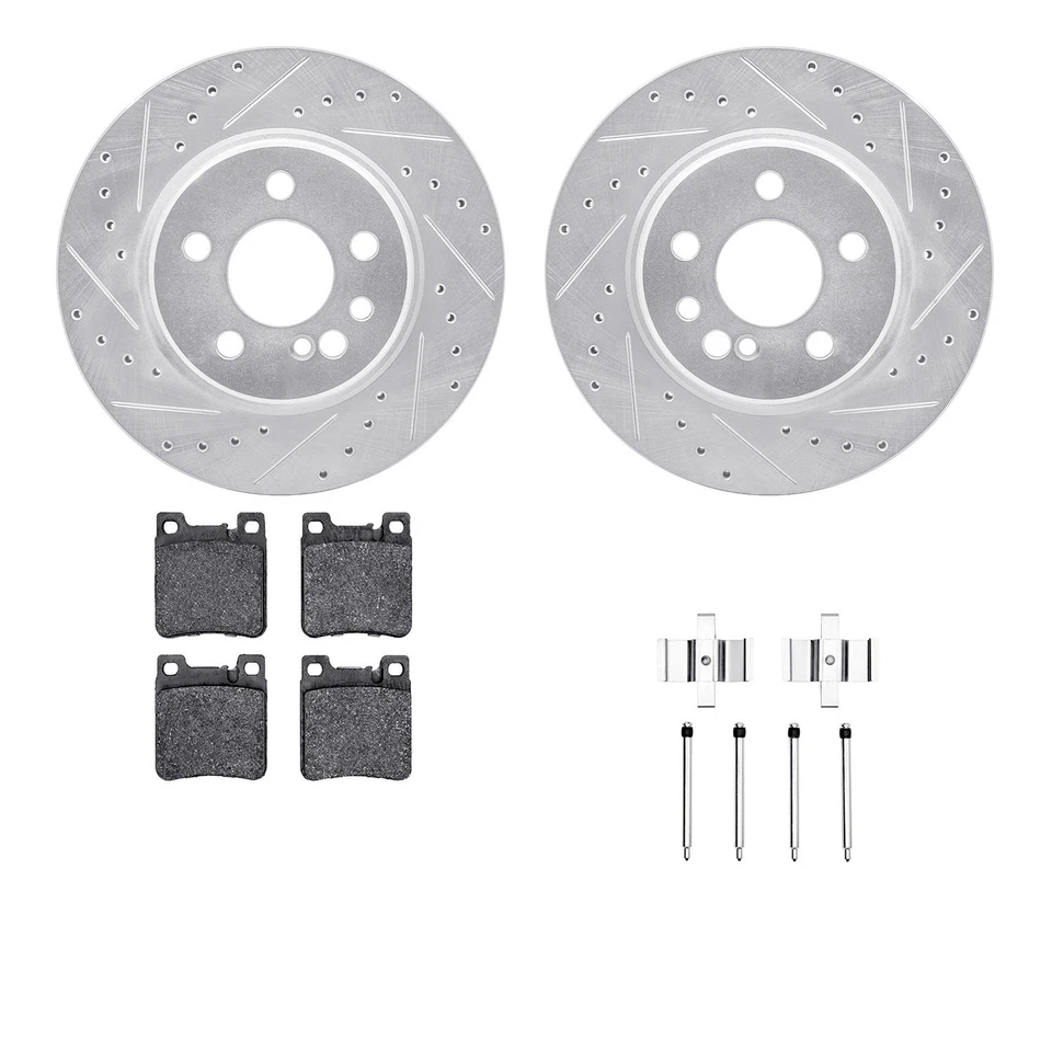 For Mercedes-Benz CL500 98-99 Brake Kit Drilled & Slotted Rear Brake Kit w Euro — 第 2/3 张图片