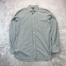 Polo Ralph Lauren Purple Label Checkered Shirt Mens 15 1/2 Green Made in Italy