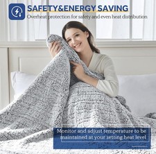 Electric Heated Blanket Full 80x84 Sherpa Sof...