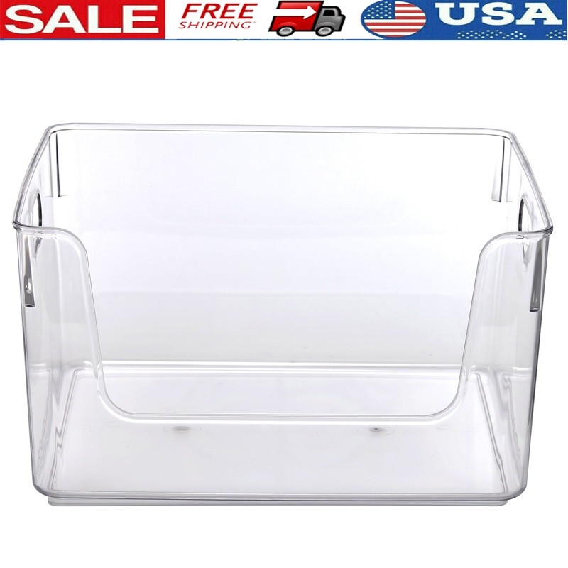 Clear Plastic Open Front Storage Bin Stackable Organizer Adult Accessories New