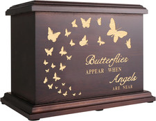 Cremation Memorial Urns for Human Ashes Adult Male Female, Wooden Box and Casket