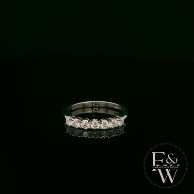 9ct White Gold Moissanite Ring Farley And Weston Half Eternity Handmade