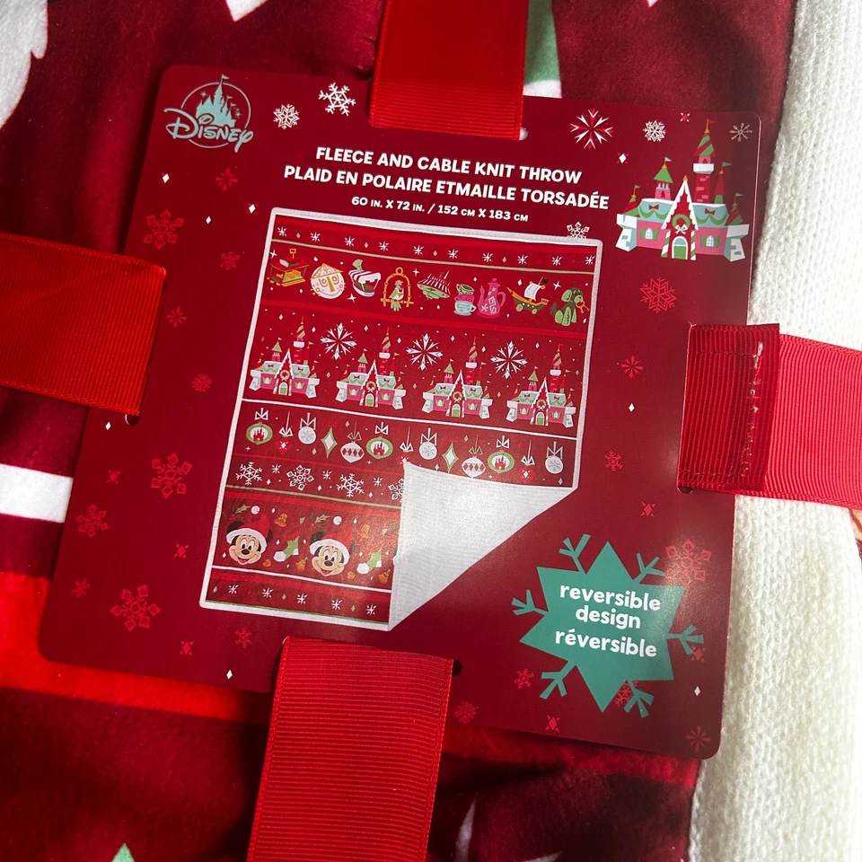Manta polar de vacaciones Mickey 2020 exclusiva de Disney Parks tejido con cable 60x72 Foto 2 de 4