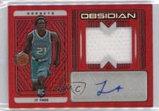 2021 Panini Obsidian Rookie Jersey Electric Etch Red Flood JT Thor #232 Auto vv7