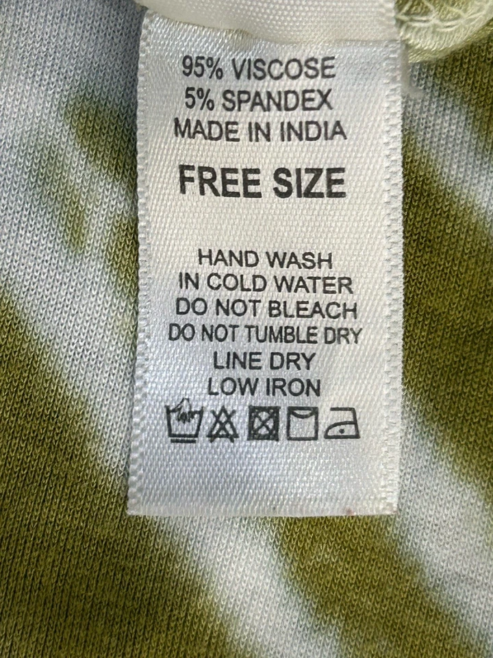 India Boutique Tie Dye Verano Top Amarillo Sin Mangas Boho, Talla Gratis. 1W Foto 4 de 4