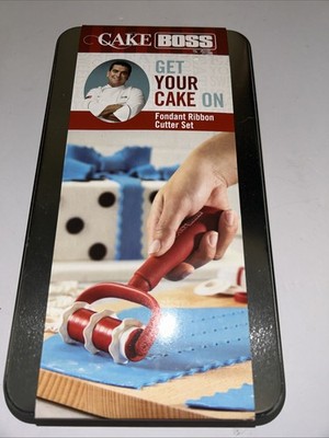 Cake Boss Fondant Ribbon Cutter Set Red 2013 NEW 5A