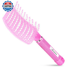 Bsisme Vented Hair Brush w/ Clips: Faster Blow Dry, Detangle, All Hair Types