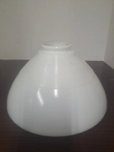 Vintage White Milk Glass Diffuser Torcheire Ribbed Pattern Lamp Shade