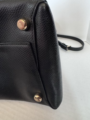 Borsa Coach Turnlock Borough borsa a tracolla nera pelle ciottolata hardware oro - Foto 12 di 20