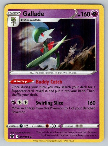 Gallade 062/189 Holo Rare Astral Radiance Pokemon Near Mint