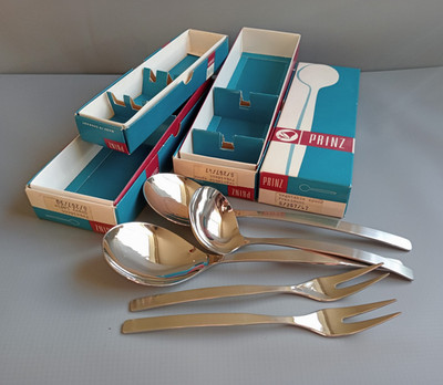 Vintage Solingen Servierlöffel Schöpfkelle & Fleischgabeln Germany Edelstahl 18/8